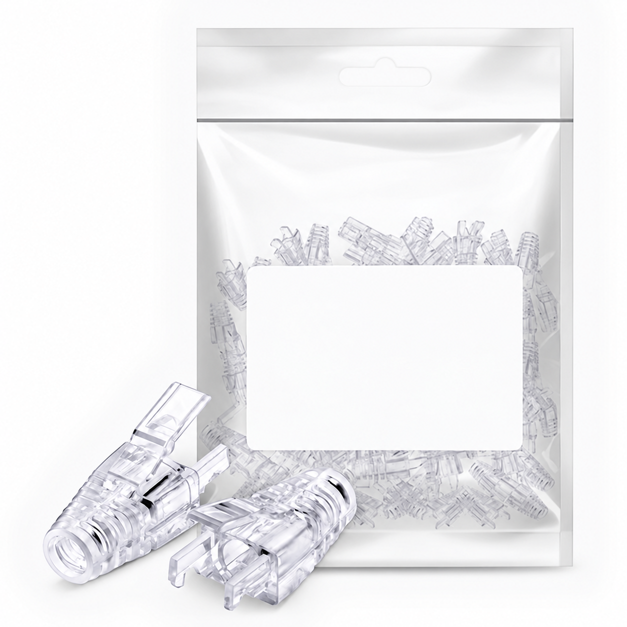 Cat5e RJ45 Strain Relief Boots (5.8mm OD), Transparent, 50PCS/Pack