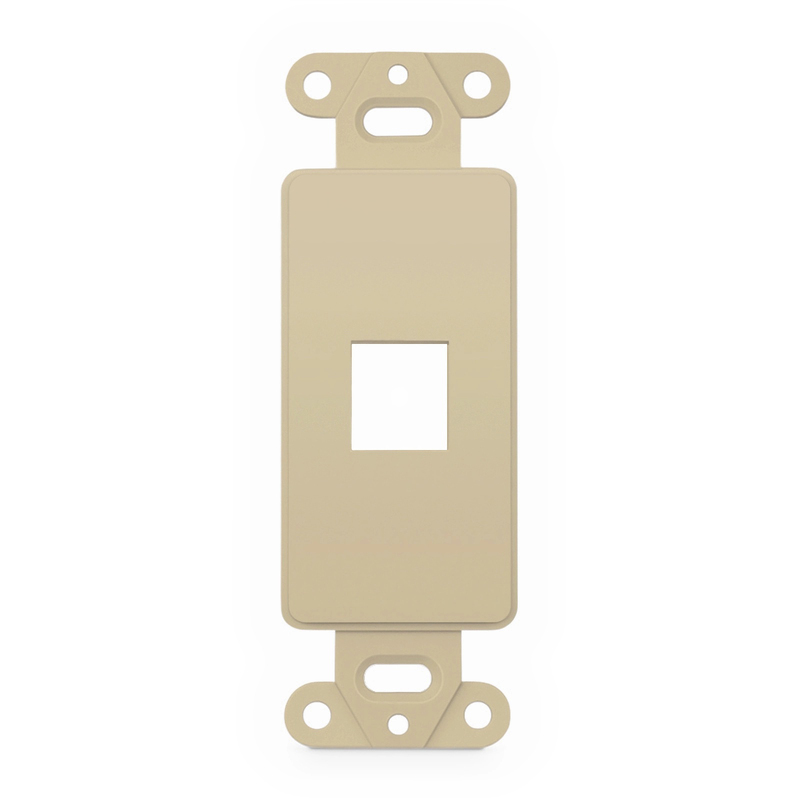 SyncEase Faceplate Frame Keystone Insert, 1 Port, Ivory