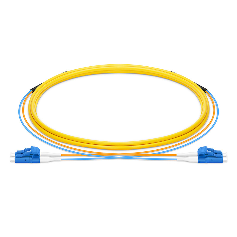 Customized OS2 Indoor Cable, LC/SC/FC/ST/LSH, 2F, 0.9/2.0mm Breakout