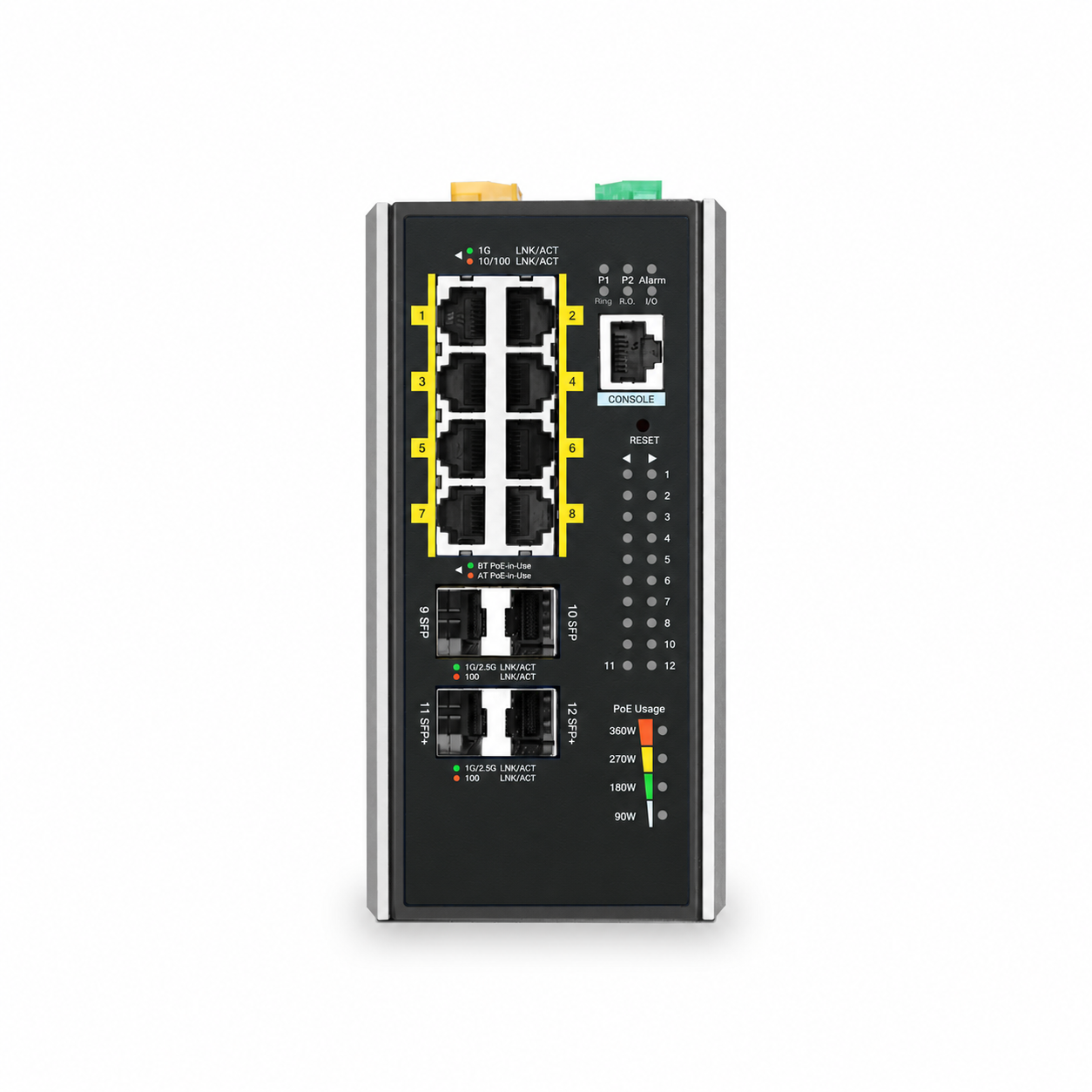 8 x 1Gb RJ45, 2 x 1/2.5Gb SFP, 2 x 10Gb SFP+, L3 Managed Industrial PoE++ Switch