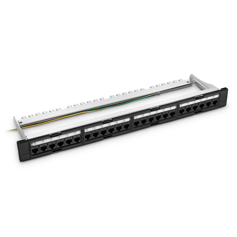 FDMP Cat6 110-Style Recessed Patch Panel, 24-Port, T568A/B, 1RU, Unshielded