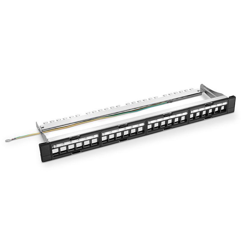 FDMP Blank Recessed Patch Panel, 24-Port, T568A/B, 1RU, Shield/Unshield