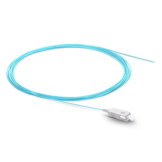 SC UPC to Unterminated Fiber Pigtail, Simplex, OM3, 0.9mm, 1m (3ft)