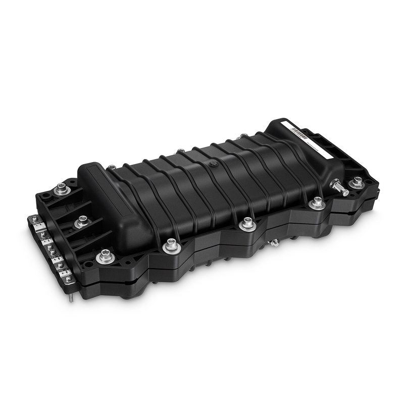 144 Fibers 4In-4Out In-Line Fiber Optic Splice Closure with 1 Pre-Installed Splice Tray