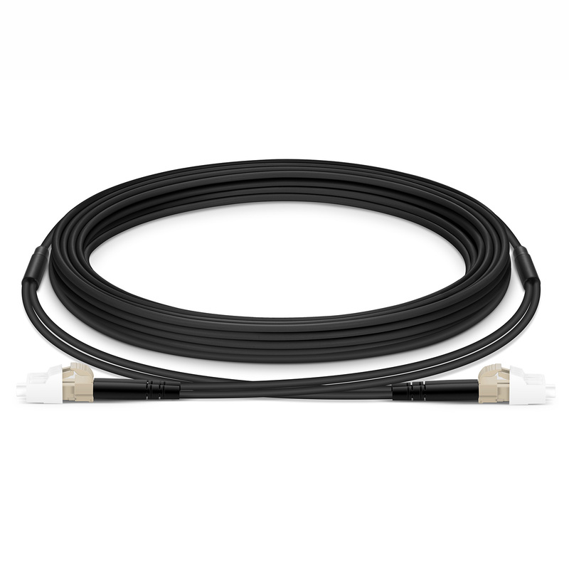LC to LC UPC Duplex Industrial Armored, 2 Fibers, OM3, 5m (16ft)