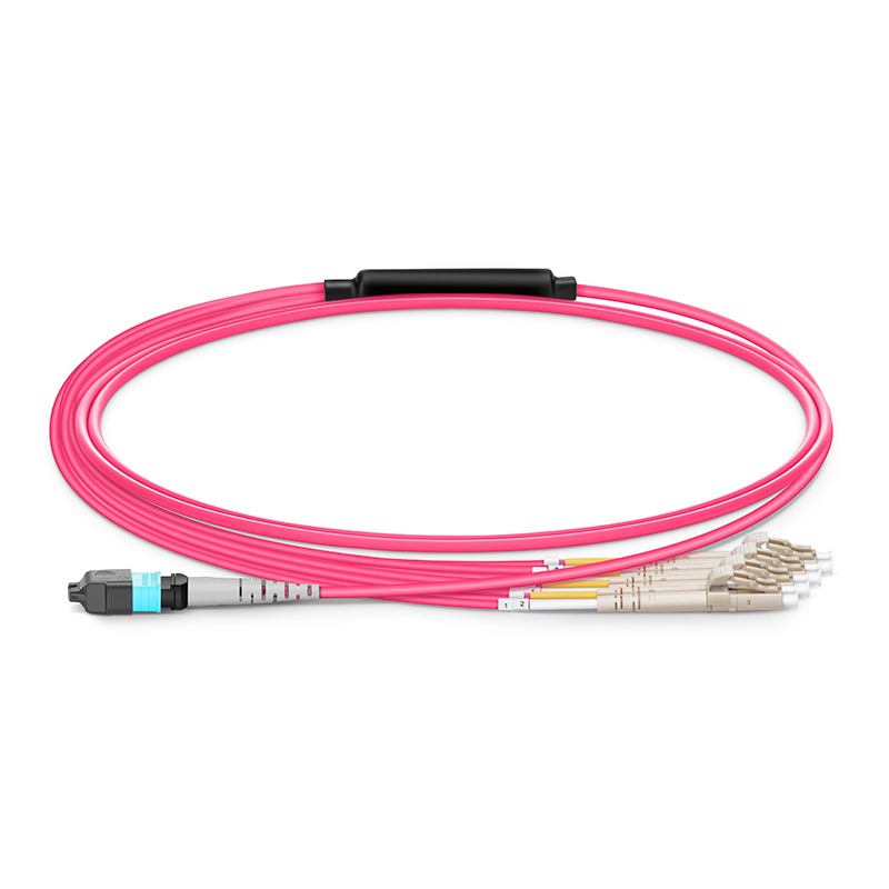 MTP-8 to 4 x LC UPC Harness, 8 Fibers, OM4, Type B, 1m (3ft)