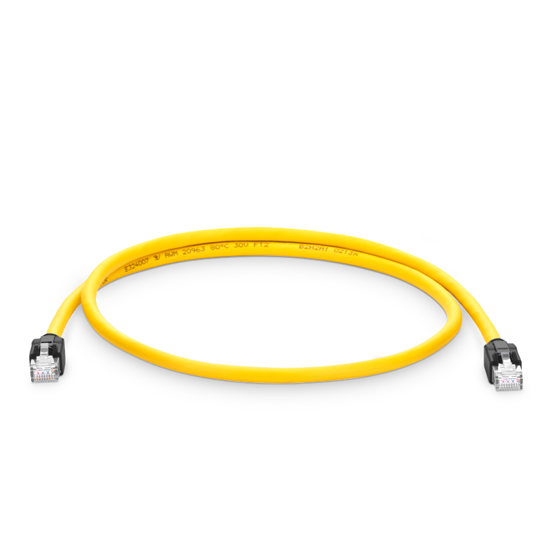 Industrial Cat6a 26AWG S/FTP PUR Patch Cable, Snagless RJ45, 3.3ft (1m)
