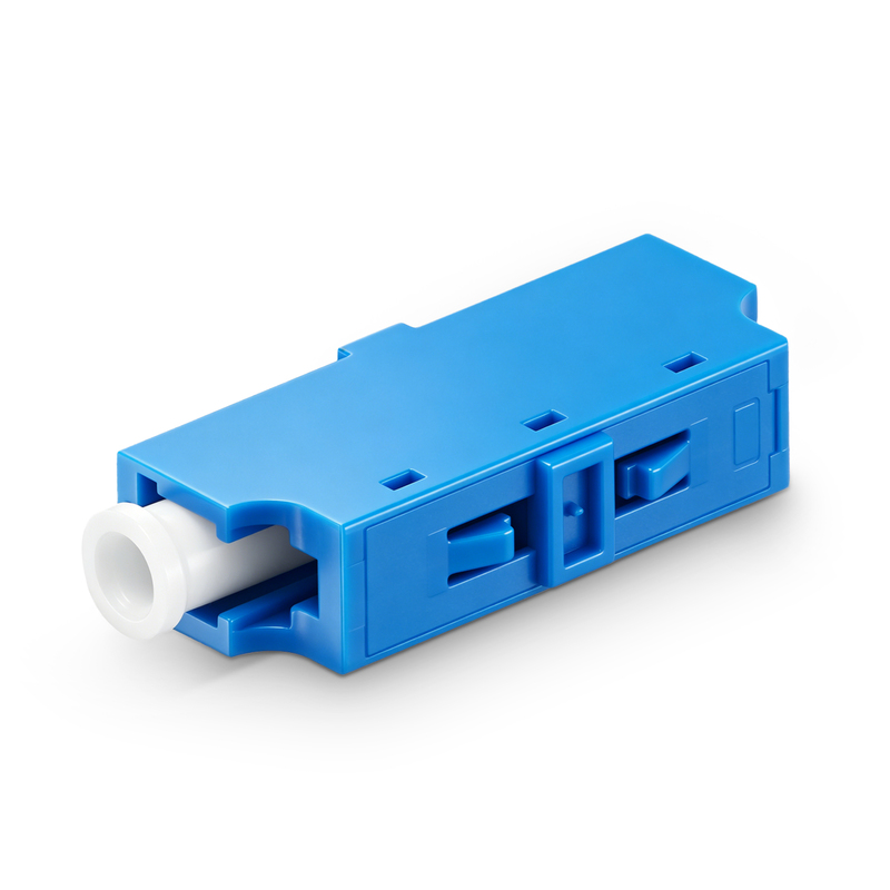 LC UPC Simplex OS2 Shuttered Fiber Adapter without Flange