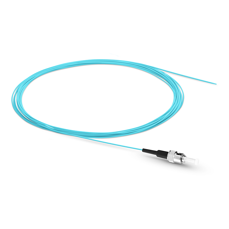 ST UPC to Unterminated Fiber Pigtail, Simplex, OM3, 0.9mm, 2m (7ft)
