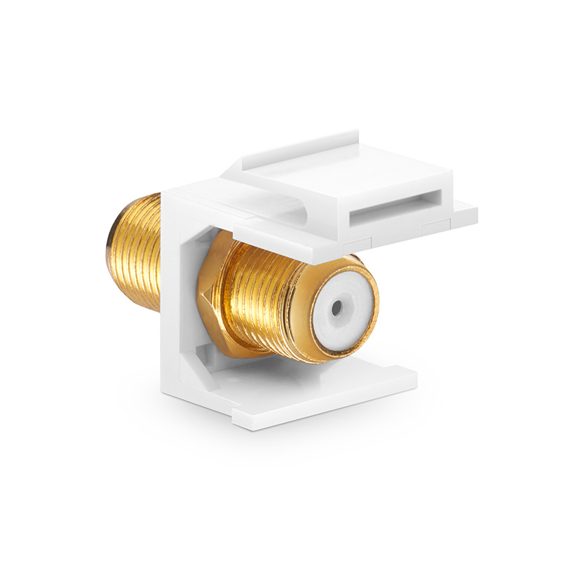 Feedthrough SyncEase F-Connector, Gold Plated, 1 GHz, White Housing