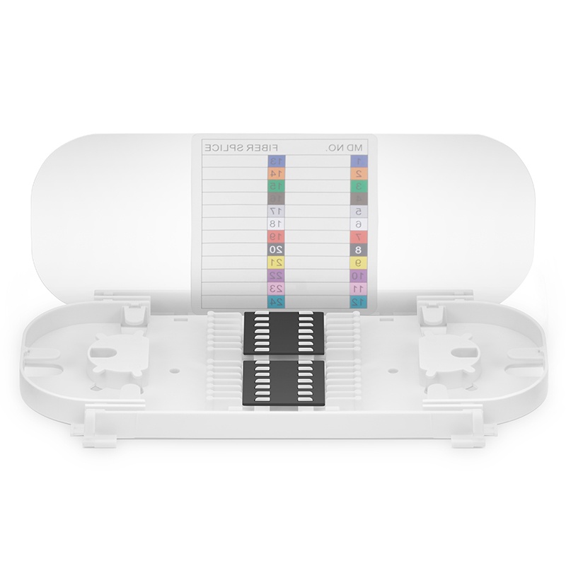24 Fibers Fusion Splice Tray for Heat-Shrink Fusion Splices, 0.47" x 8.78" x 4.57"