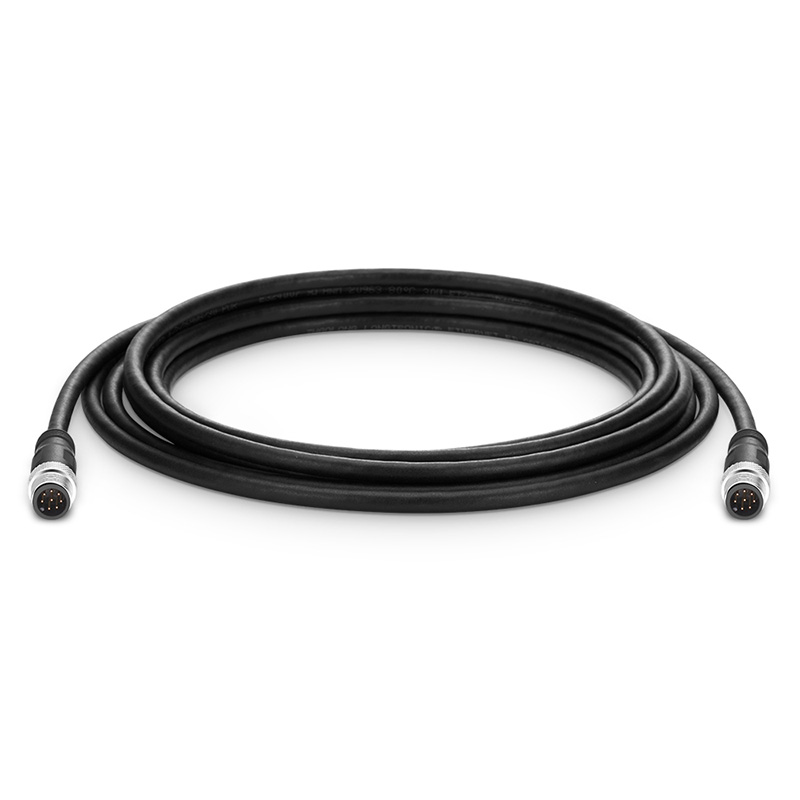 Industrial M12A/8M to M12A/8M 26AWG CAT5e SF/UTP PVC Patch Cable, 10ft (3m)