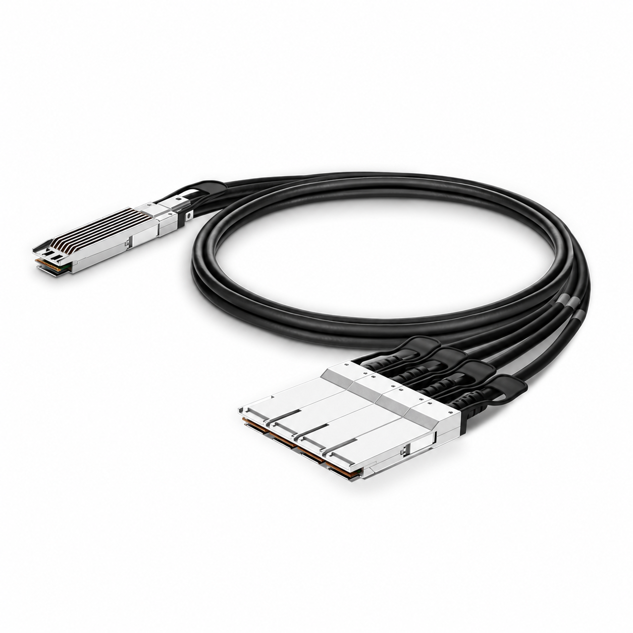 400G OSFP 8x 50G PAM4 to 4x 100G QSFP56 2x 50G PAM4 InfiniBand HDR Passive Breakout DAC, NVIDIA (IB), 2m (7ft)