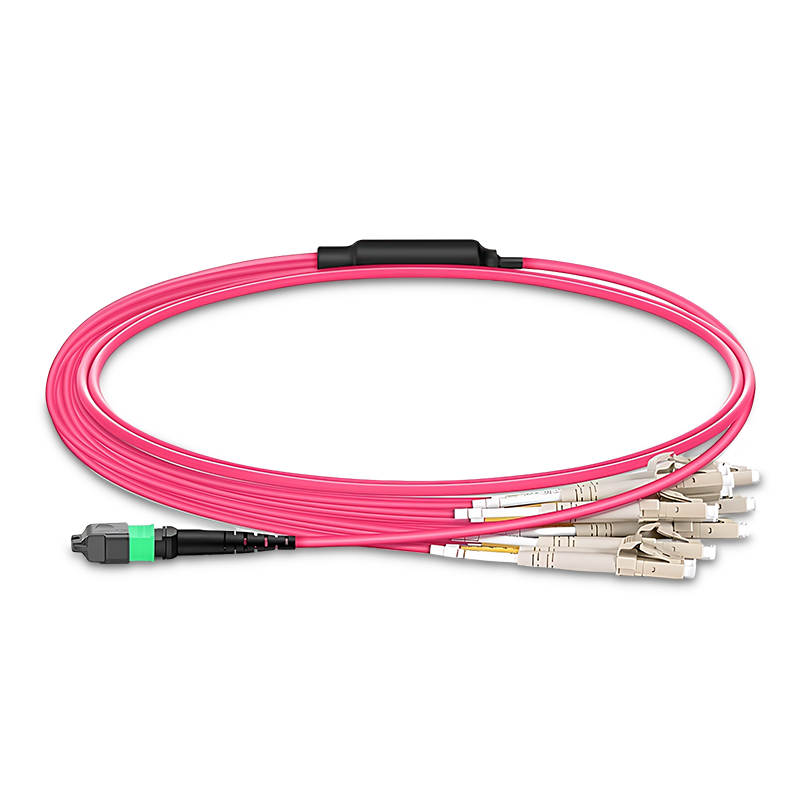 MTP-16 APC to 8 x LC UPC Harness, 16 Fibers, OM4, Crossover, 1m (3ft)