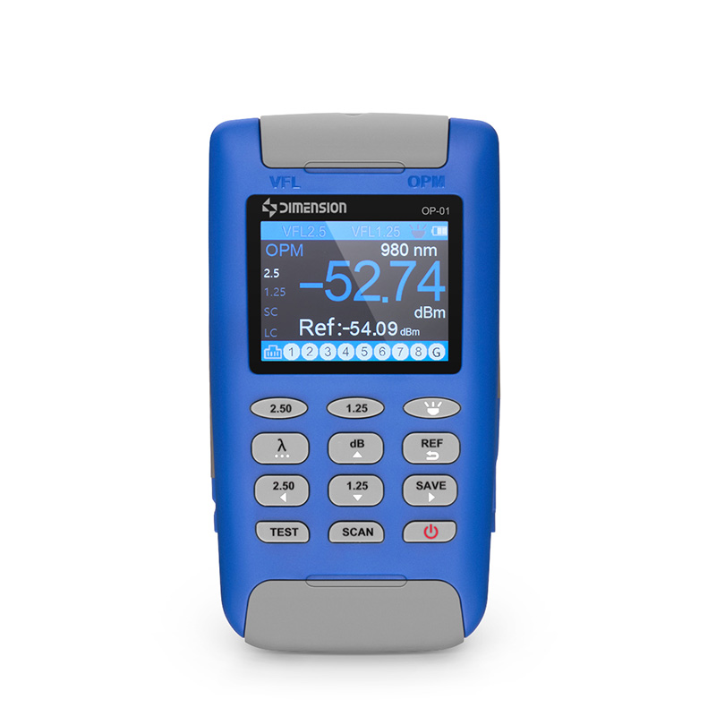 OP-01 Handheld Optical Multimeter Built-in 1mW Visual Fault Locator with RJ45 Cable Sequence Test Function