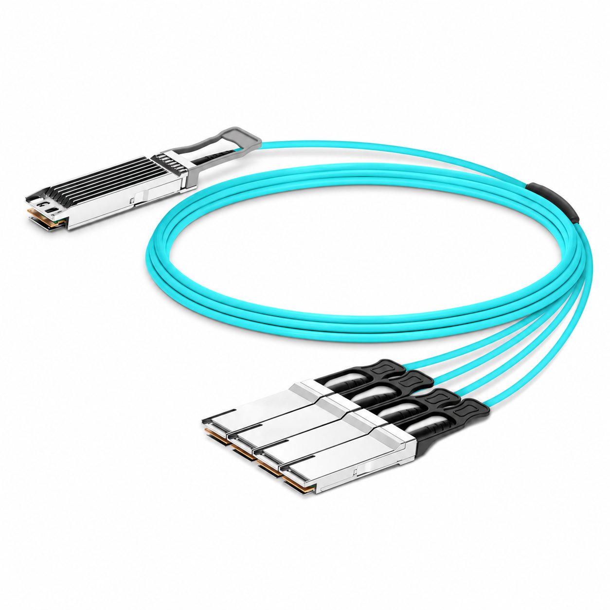 400G OSFP 8x 50G PAM4 to 4x 100G QSFP56 2x 50G PAM4 InfiniBand HDR Breakout AOC, NVIDIA (IB), 15m (49ft)