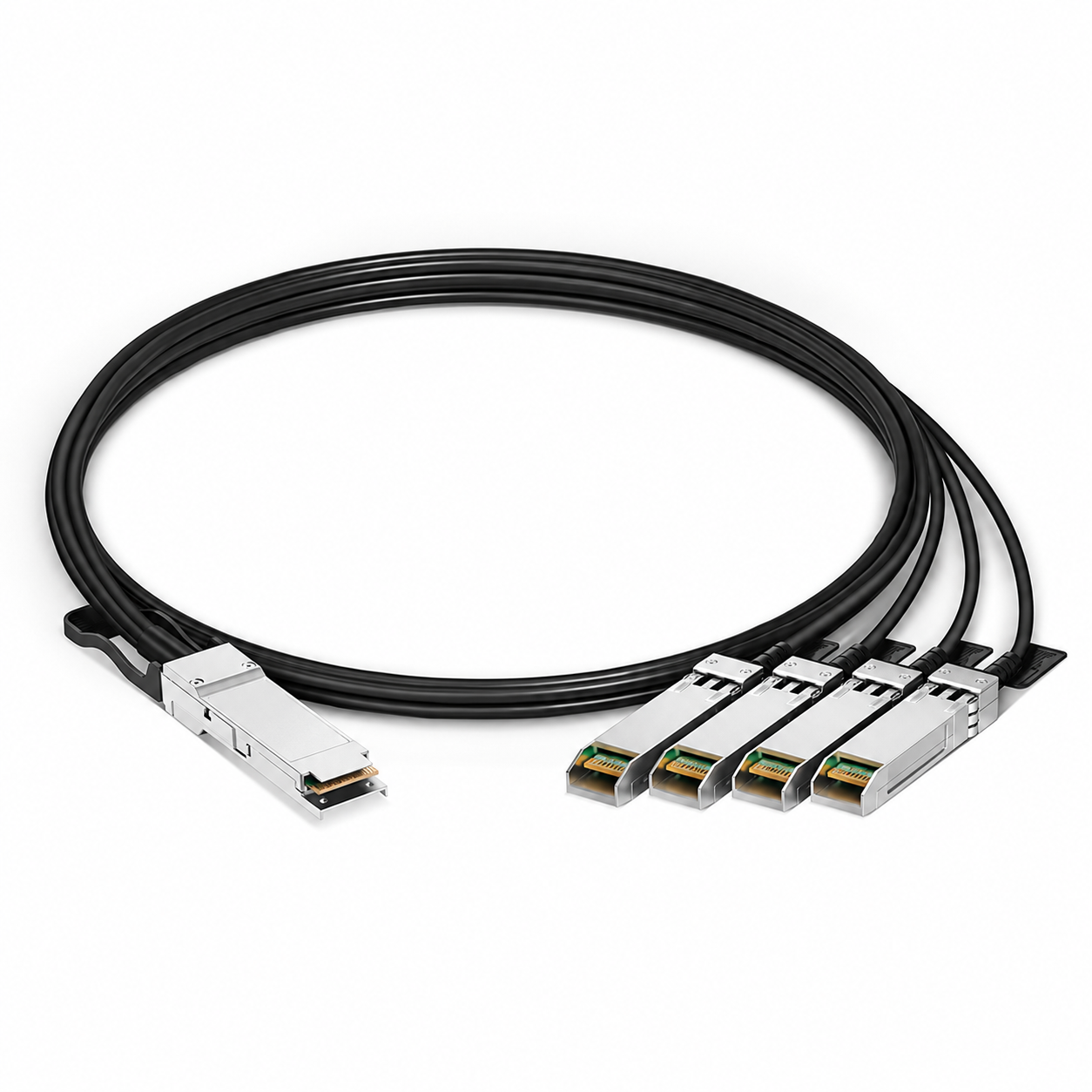 200G QSFP56 4x 50G PAM4 to 4x 50G SFP56 50G PAM4 Passive Breakout DAC, 3m (10ft)