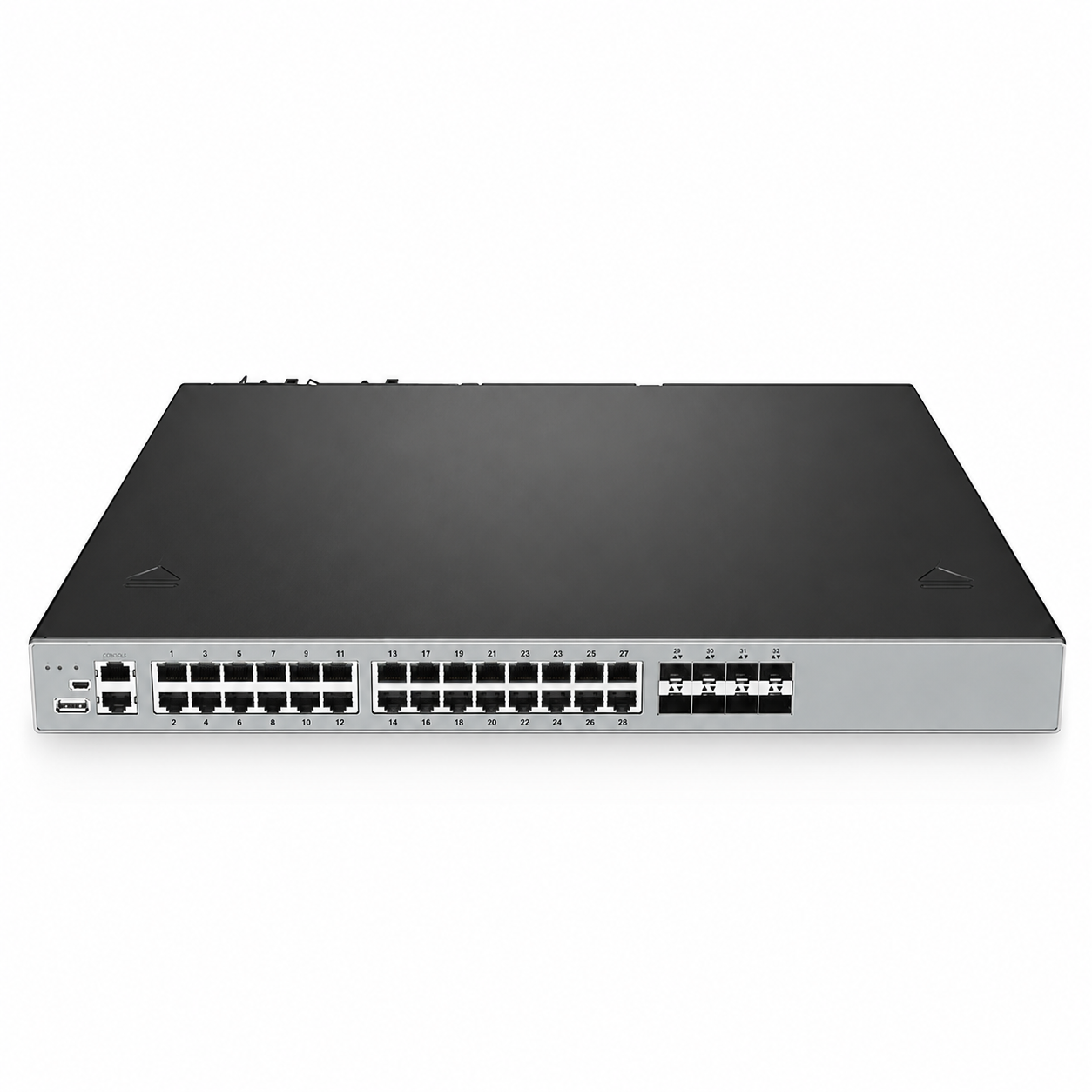 28 x 1Gb RJ45, 4 x 10Gb SFP+, Network OS, L3 Managed Switch