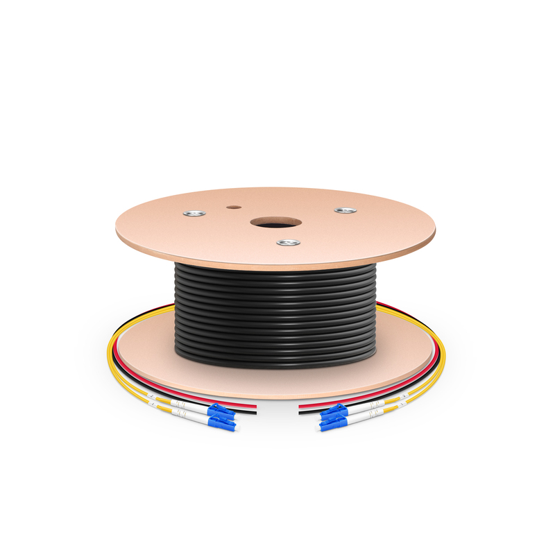 Hybrid Cable, OFNP, OS2, 2F, LC UPC Simplex to LC UPC Simplex, 2 Conductors 17AWG, 150m (492ft)