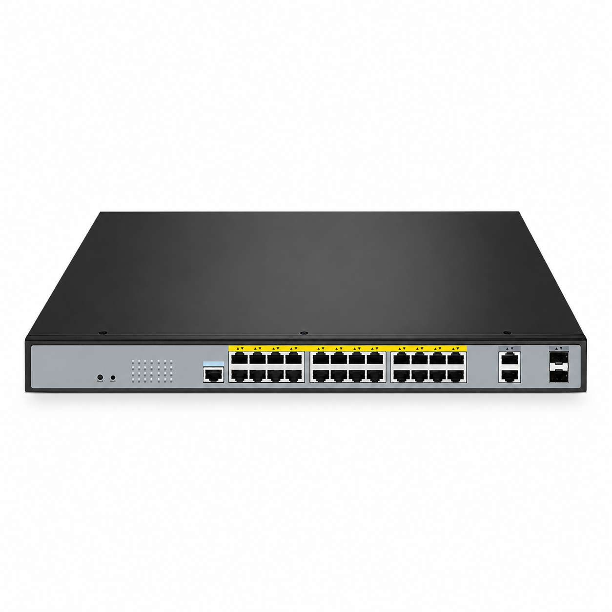 24 x 1Gb RJ45, 2 x 1Gb Combo, L2 Managed PoE++ Switch