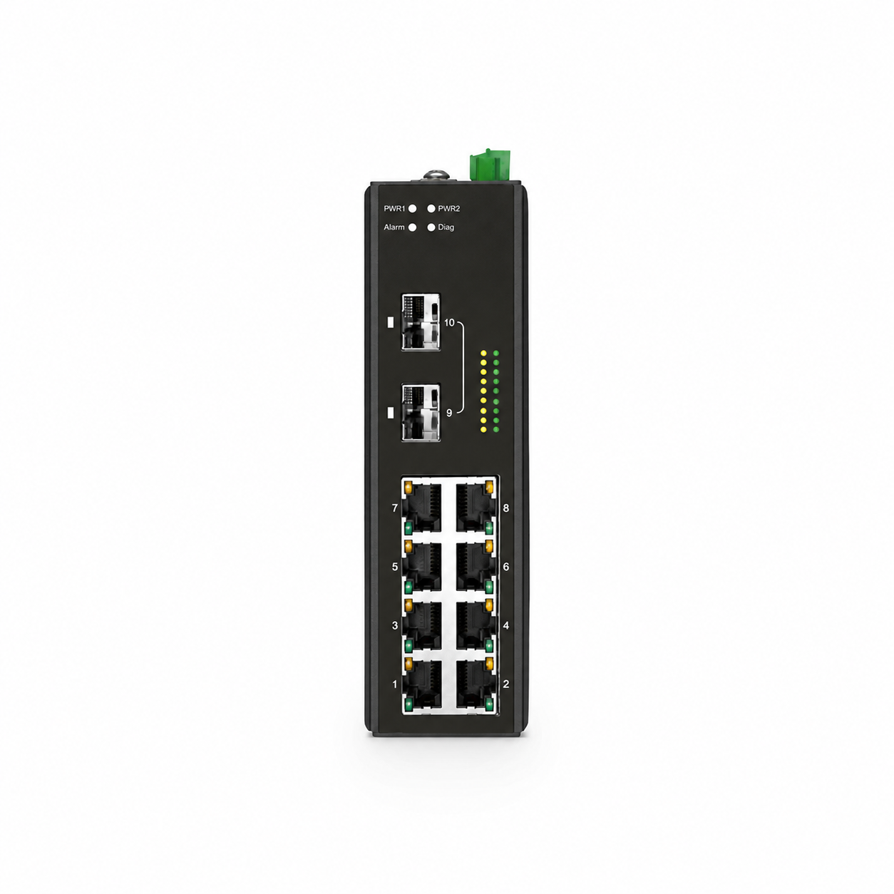 8 x 1Gb RJ45, 2 x 1/10Gb SFP+, L2 Managed Industrial Switch