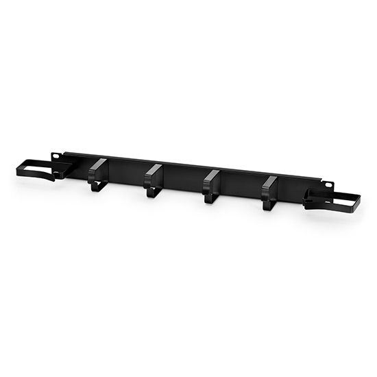 Horizontal Single Sided Cable Manager, 1RU, 6 D-Rings & Side Rings