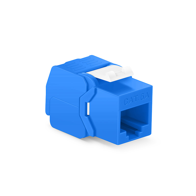 Cat6a RJ45 Unshielded Toolless Keystone Jack, Blue, 10 Pcs/Pack
