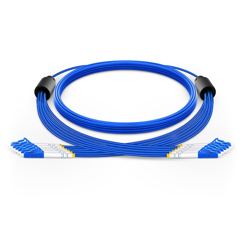 Customized OS2 LC/SC/FC/ST Armored Fiber Patch Cable, 6 Fibers