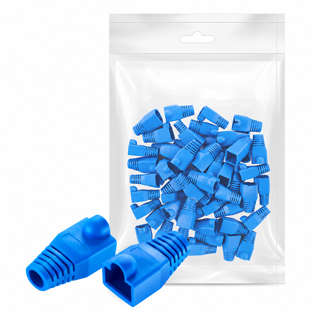 Cat5e RJ45 Strain Relief Boots (6.5mm OD), Blue, 50PCS/Pack