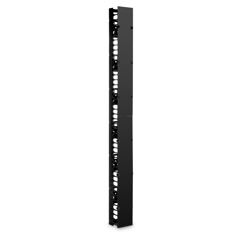 Vertical Single Sided Steel Cable Manager, 45RU, Bend Radius Finger