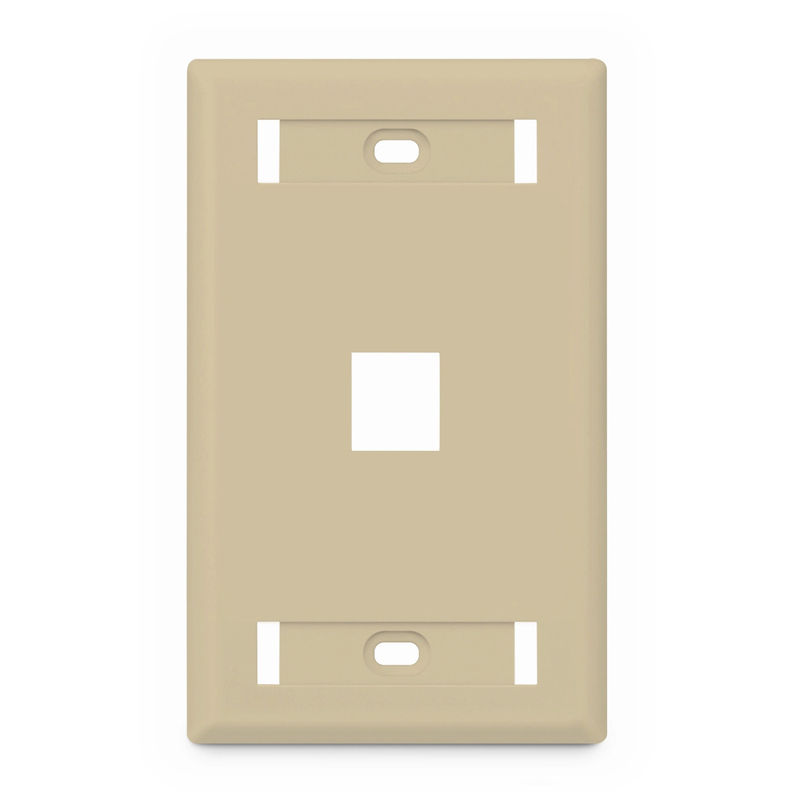 Single Gang SyncEase Keystone Faceplate, Label Pockets, Ivory