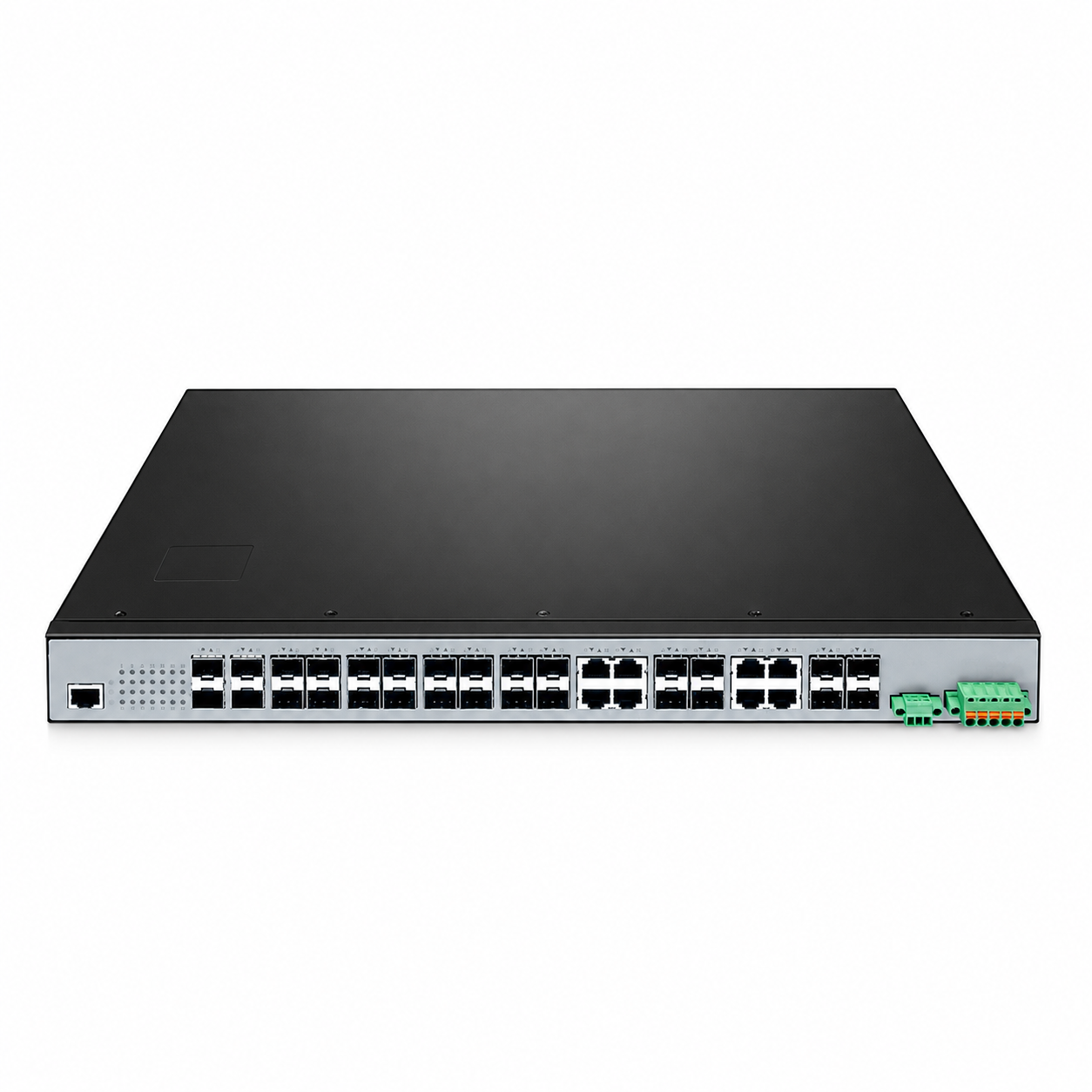 16 x 1Gb SFP, 8 x 1Gb Combo, 4 x 10Gb SFP+, L2+ Managed Industrial Switch