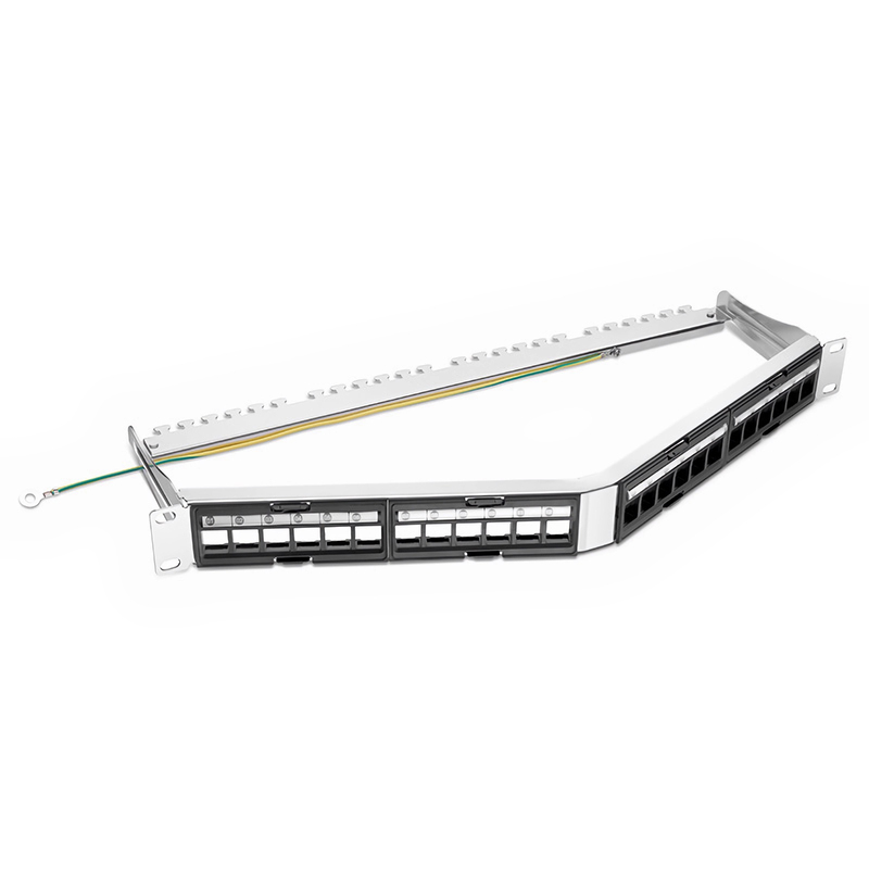 FDMP Blank Angled Patch Panel, 24-Port, T568A/B, 1RU, Shield/Unshield