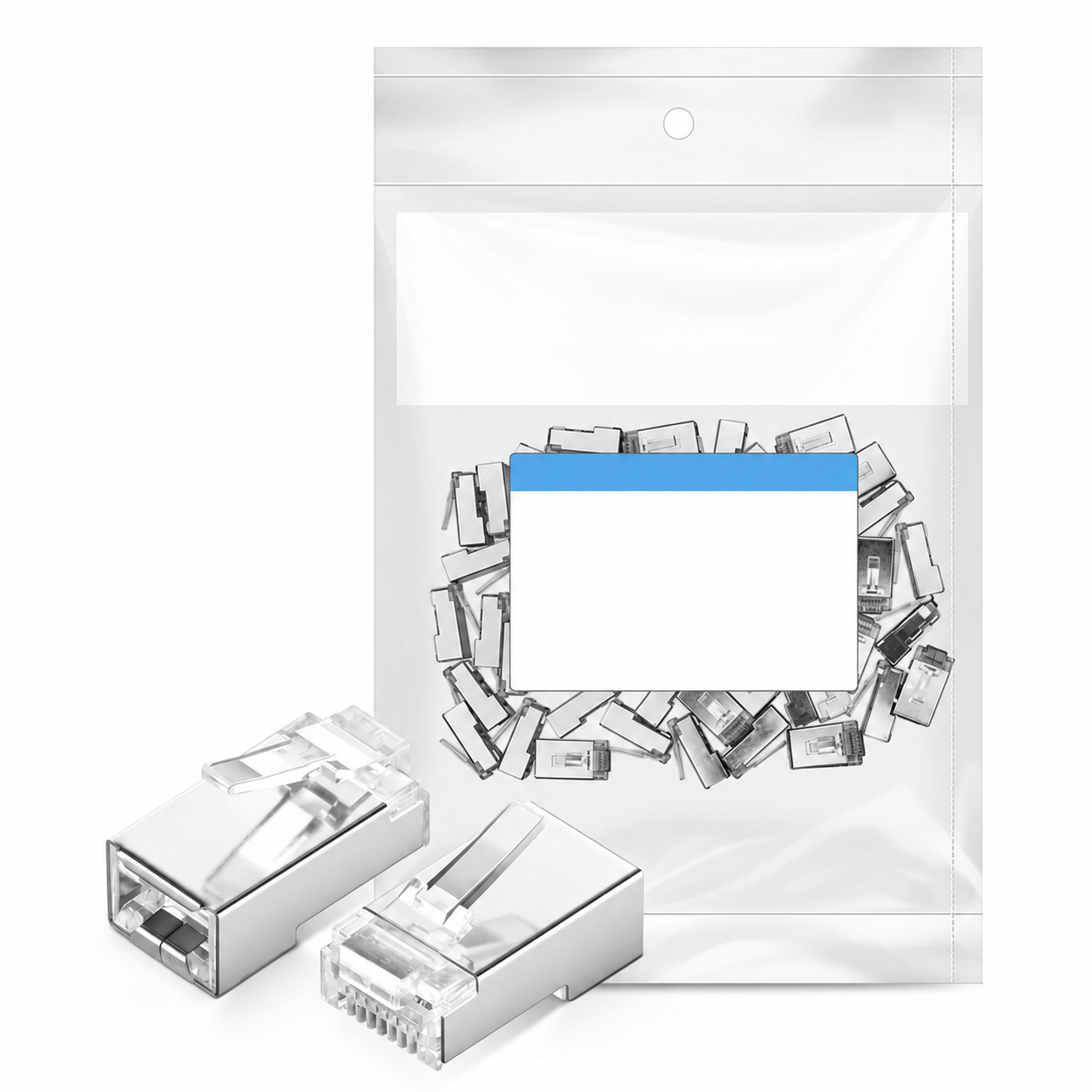 Cat6 RJ45 Shielded Pass Through Modular Plugs, 50/Pack