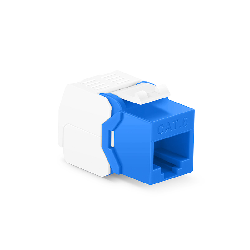 Cat6 RJ45 Unshielded Toolless Keystone Jack, Blue, 10 Pcs/Pack