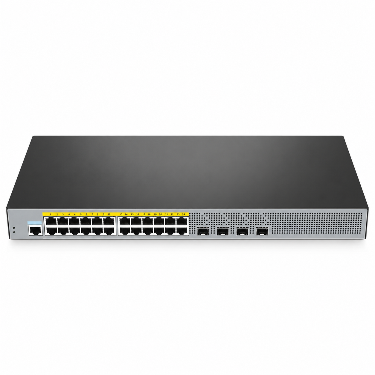24 x 1Gb RJ45, 4 x 10Gb SFP+, L2+ Managed PoE+ Switch
