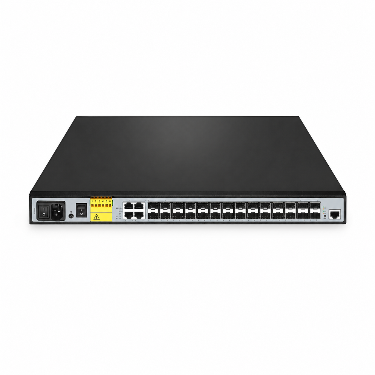 10 x 1Gb SFP, 10 x 1/2.5Gb SFP, 4 x 1Gb Combo, 4 x 10Gb SFP+, L2+ Managed Industrial Switch