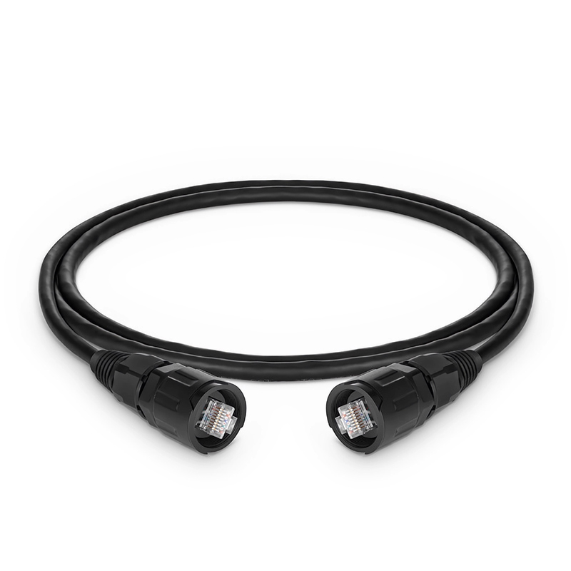 Industrial Cat6a 26AWG SFTP PVC Patch Cable, Non-booted, IP65, 3.3ft (1m)