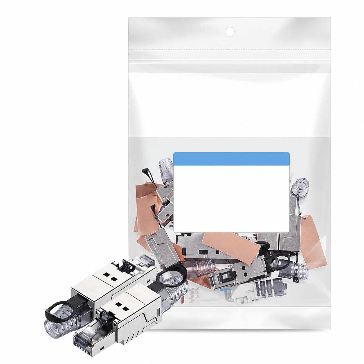 Cat5e/6/6a RJ45 Shielded Tool-Free Modular Plugs for Solid or Stranded Cable (10/Pack)