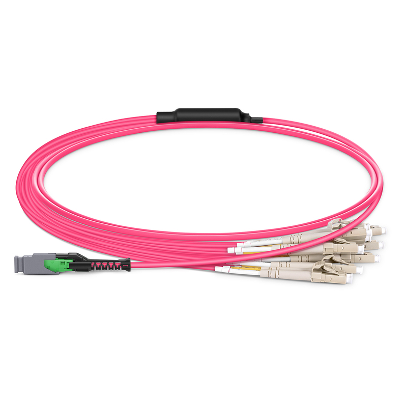 MMC-16 APC to 8 x LC UPC Harness, 16 Fibers, OM4, Harness Polarity, 1m (3ft)