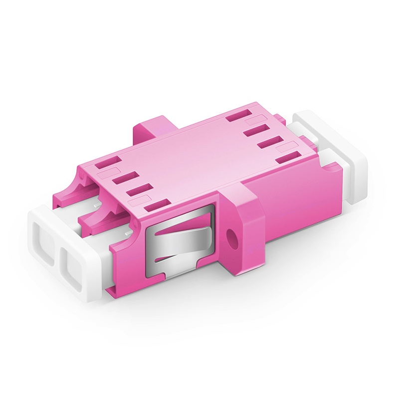 LC UPC Duplex OM4 SC Footprint Fiber Adapter with Flange