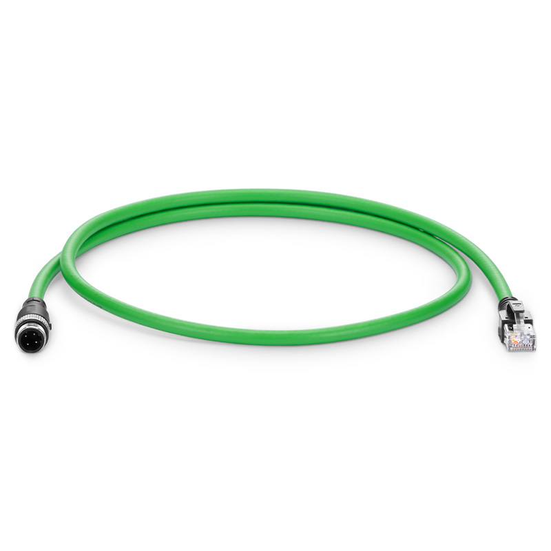 Industrial M12D/4M to RJ45 22AWG CAT7-FTP PVC Patch Cable, Profinet A, 3.3ft (1m)