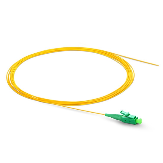 LC APC to Unterminated Fiber Pigtail, Simplex, OS2, 0.9mm, 1m (3ft)