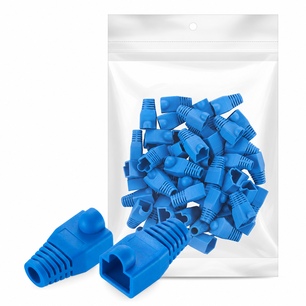 Cat6 RJ45 Strain Relief Boots (6.0mm OD), Blue, 50PCS/Pack