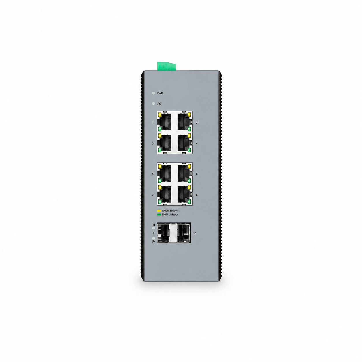 8 x 1Gb RJ45, 2 x 1Gb SFP, L2+ Managed Industrial Switch