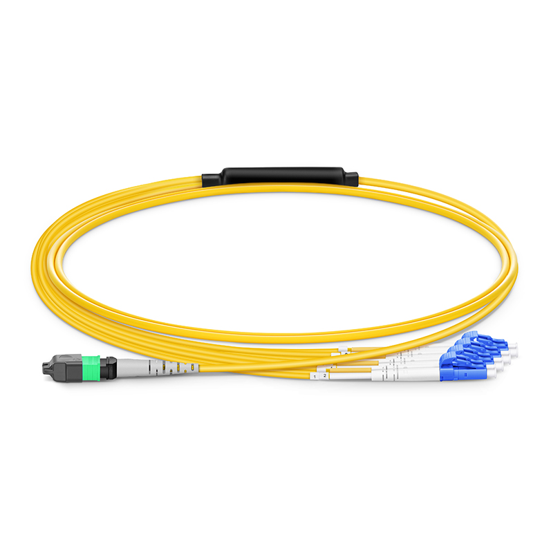 MTP-8 APC to 4 x LC UPC Harness, 8 Fibers, OS2, Type B, 1m (3ft)