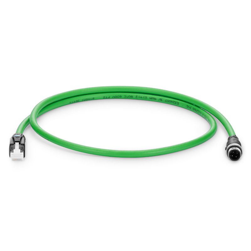 Industrial M12D/4M to RJ45 22AWG CAT5E-FTP PVC Patch Cable, Profinet A, 3.3ft (1m)
