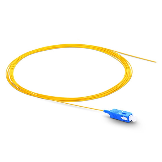 SC UPC to Unterminated Fiber Pigtail, Simplex, OS2, 0.9mm, 1m (3ft)