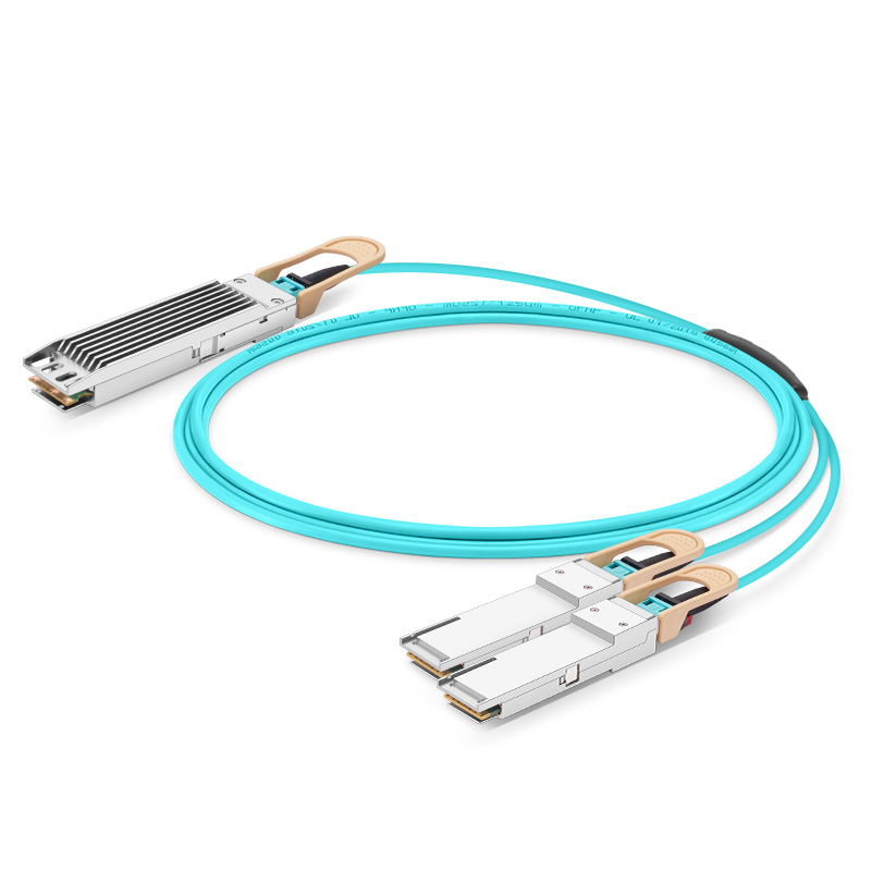 400G OSFP 8x 50G PAM4 to 2x 200G QSFP56 4x 50G PAM4 InfiniBand HDR Breakout AOC, NVIDIA (IB), 10m (33ft)