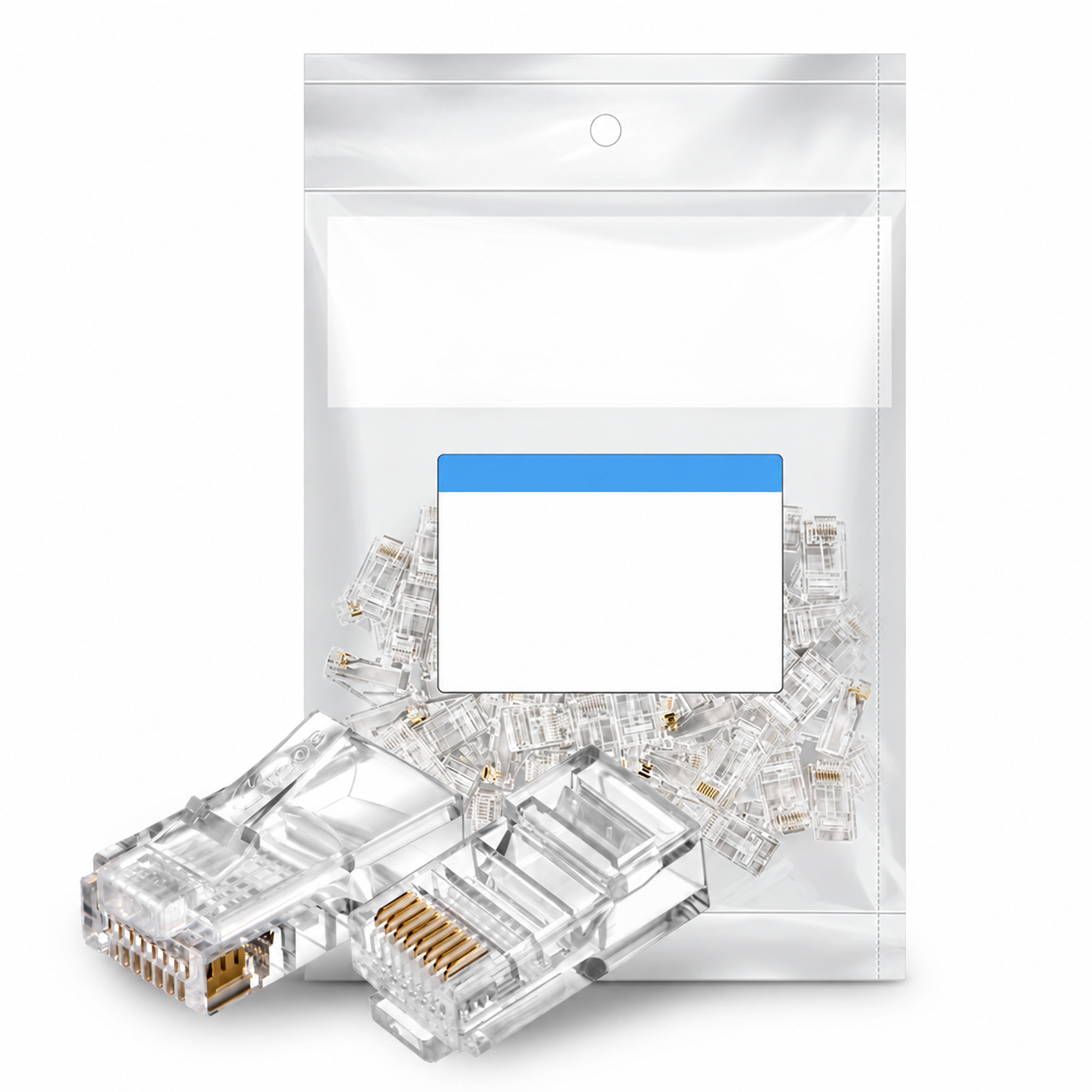 Cat5e RJ45 Unshielded Pass Through Modular Plugs, 50/Pack